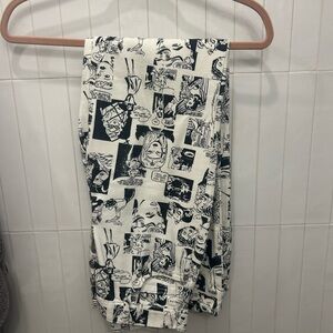 Reformation Black and White Comic Print Jeans